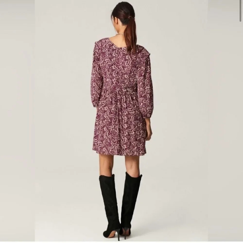 Ba&Sh Lia Printed Mini Dress in raisin - Picture 4 of 15